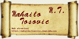 Mahailo Tošović vizit kartica